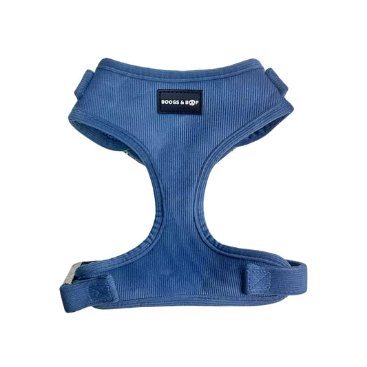 Shop Adjustable Corduroy Dog Harness - Steel Blue by Boogs & Boop.