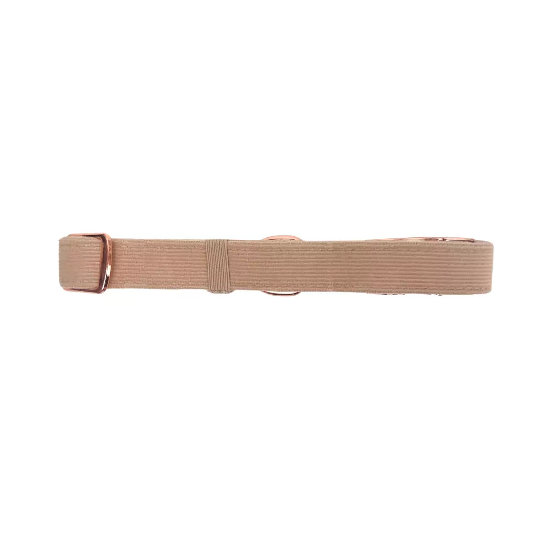 Shop Adjustable Corduroy Flat Dog Collar - Champagne Beige by Boogs & Boop.