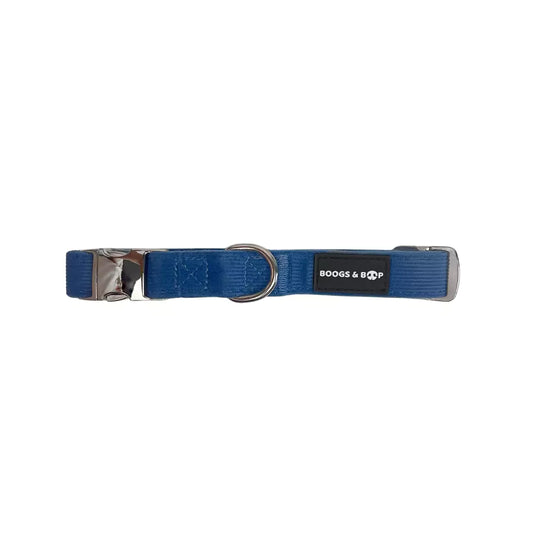 Shop Adjustable Corduroy Dog Collar - Steel Blue by Boogs & Boop.