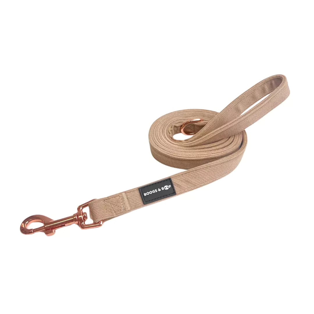 Shop Corduroy Dog Lead - Champagne Beige by Boogs & Boop.