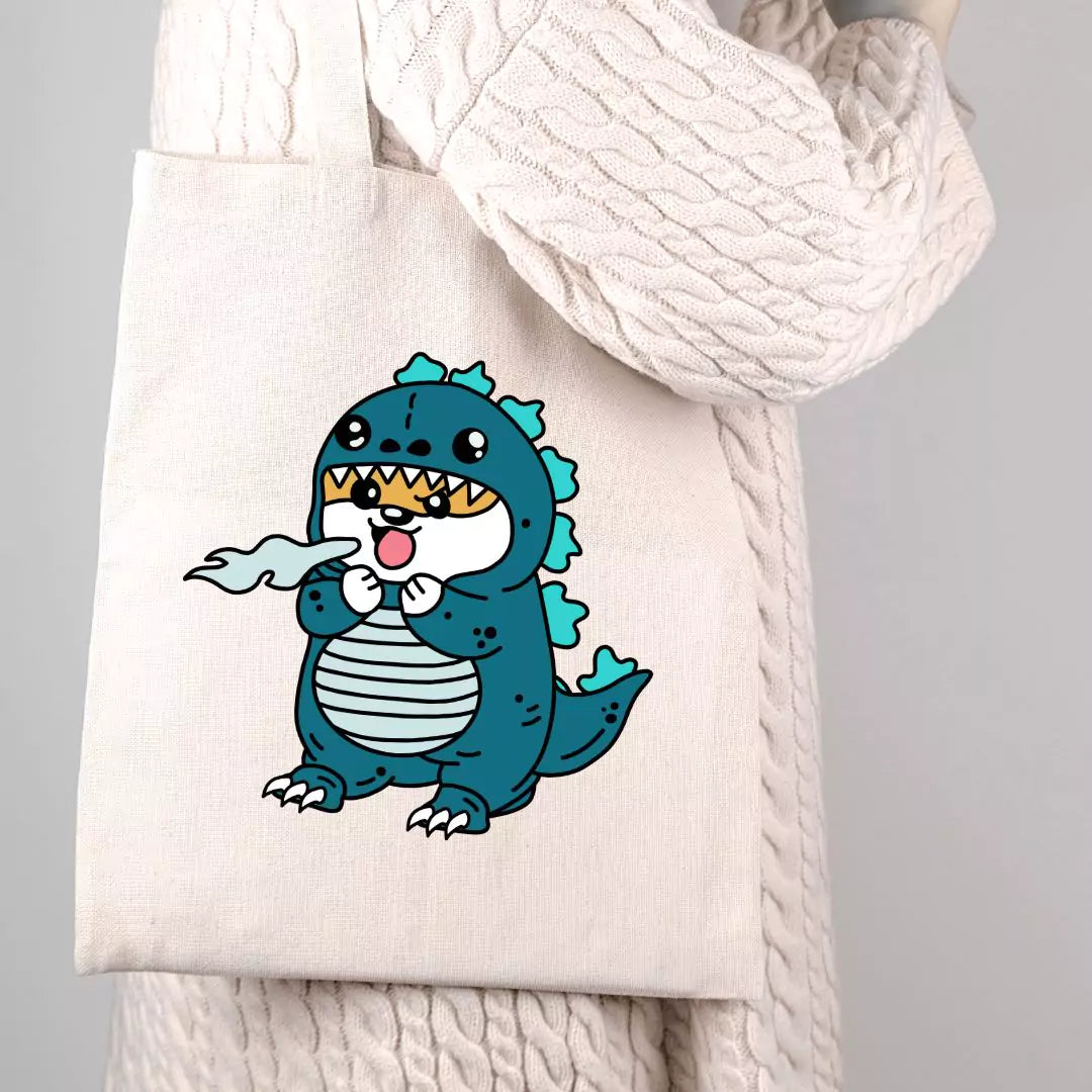 Shop Dogzilla Kaiju Reusable Tote Bag from Boogs & Boop.