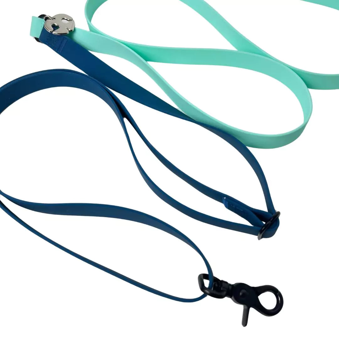 Shop 4-In-1 Hands-Free Waterproof Dog Leash - Nautical Blue and Teal by Boogs & Boop.