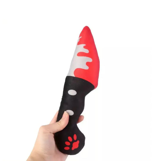 Shop Horror Bloody Knife Plush Dog Toy by Boogs & Boop.