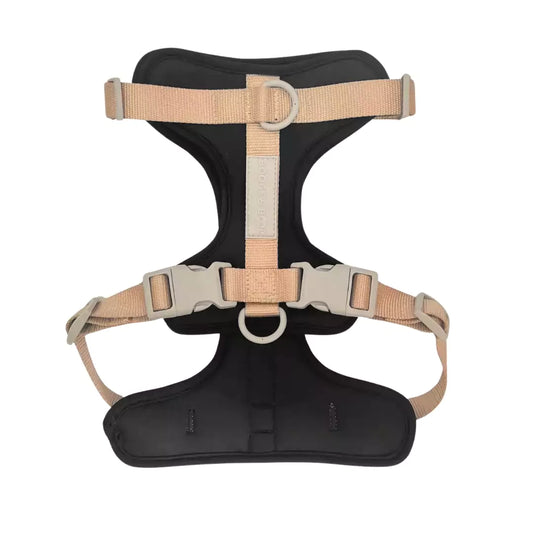 Shop No-Pull Adjustable Dog Harness - Onyx Black Beige by Boogs & Boop.