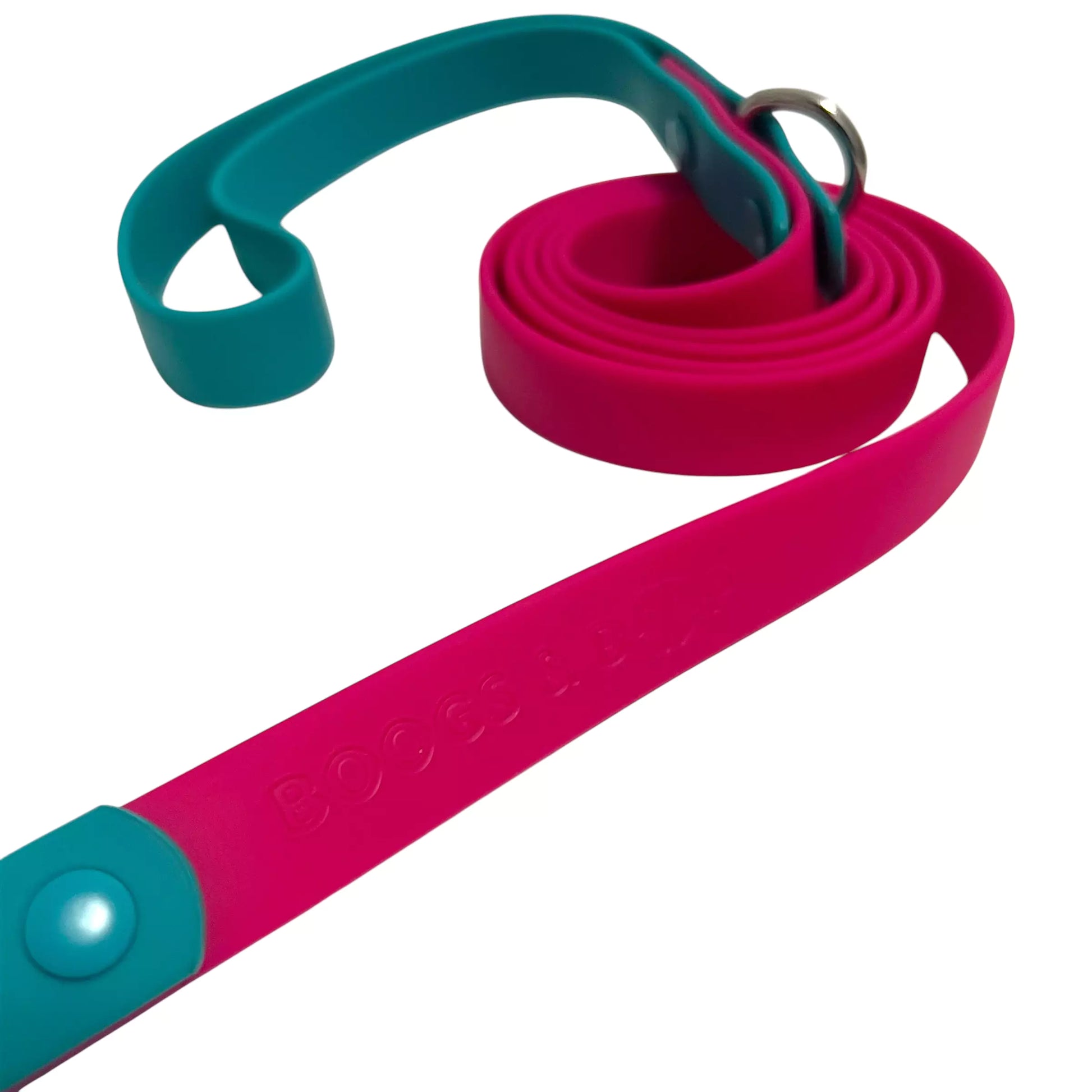 Shop Waterproof Dog Leash - Pink and Teal by Boogs & Boop.